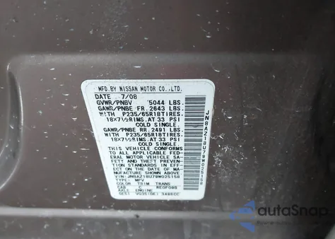 2009 Nissan Murano S from USA, damaged, VIN JN8AZ18U79W025158